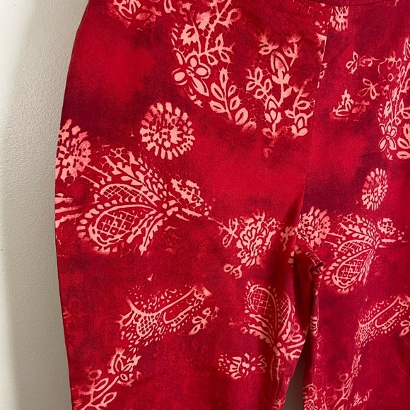 UNIFORM JOHN PAUL RICHARD BALI PAISLEY PATTERNED COTTON STRETCH CAPRI PANTS 10 - Picture 7 of 11